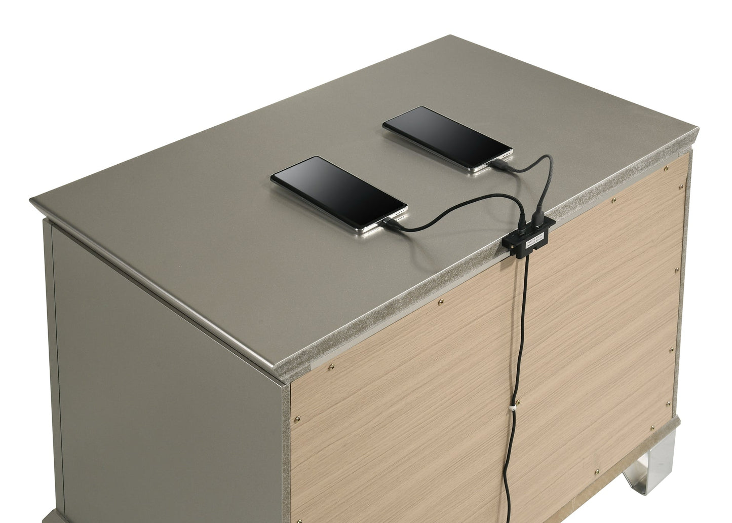 Larana Olive Silver LED Panel Bedroom Set B6850