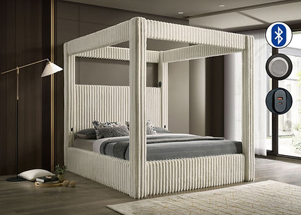 Atlam Cream Corduroy Platform Bedroom Set  B9013