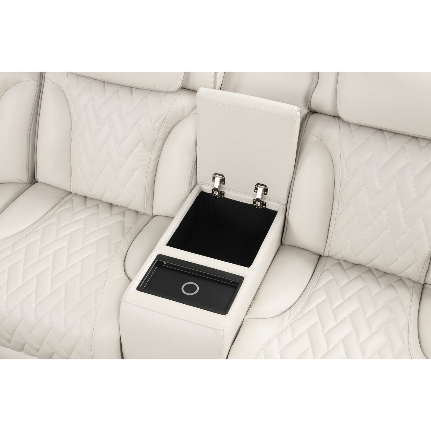 Skyline Sand POWER/LED/BLUETOOTH SPEAKERS Reclining Sectional (Power Headrests)