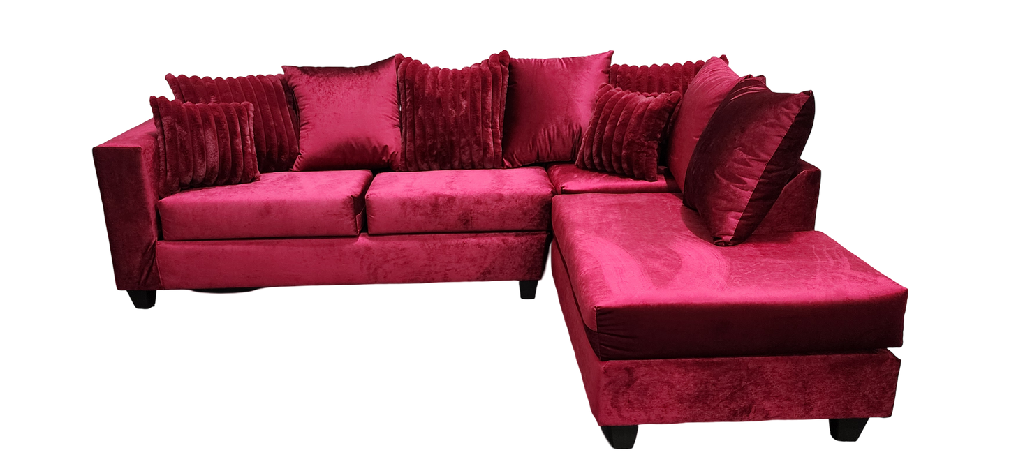 Kora Fuchsia Fabric Sectional S325