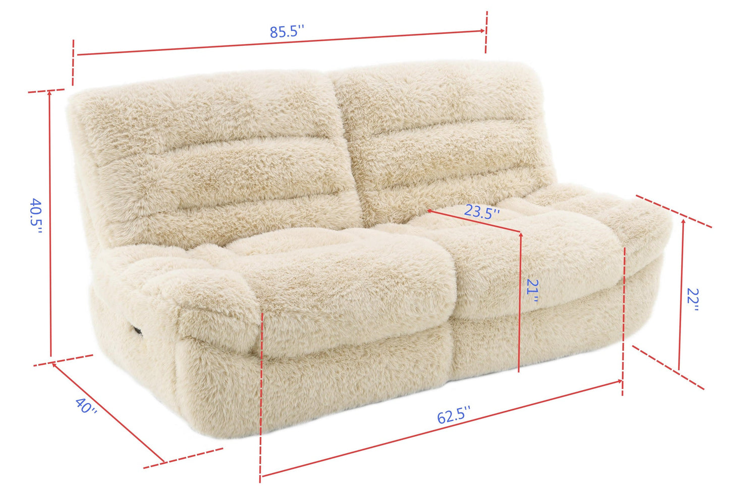 Fernand Beige Shaggy ULTRA PLUSH 3pc Reclining Set S3003
