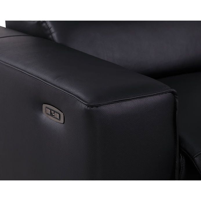 Picasso Black 3-POWER  Leather Match 7pc Sectional  MI631