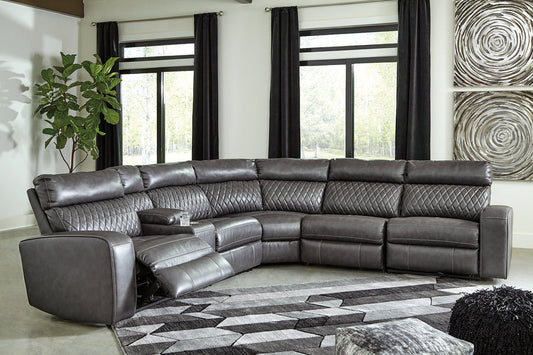 Samperstone Gray 6pc POWER Reclining Sectional 55203