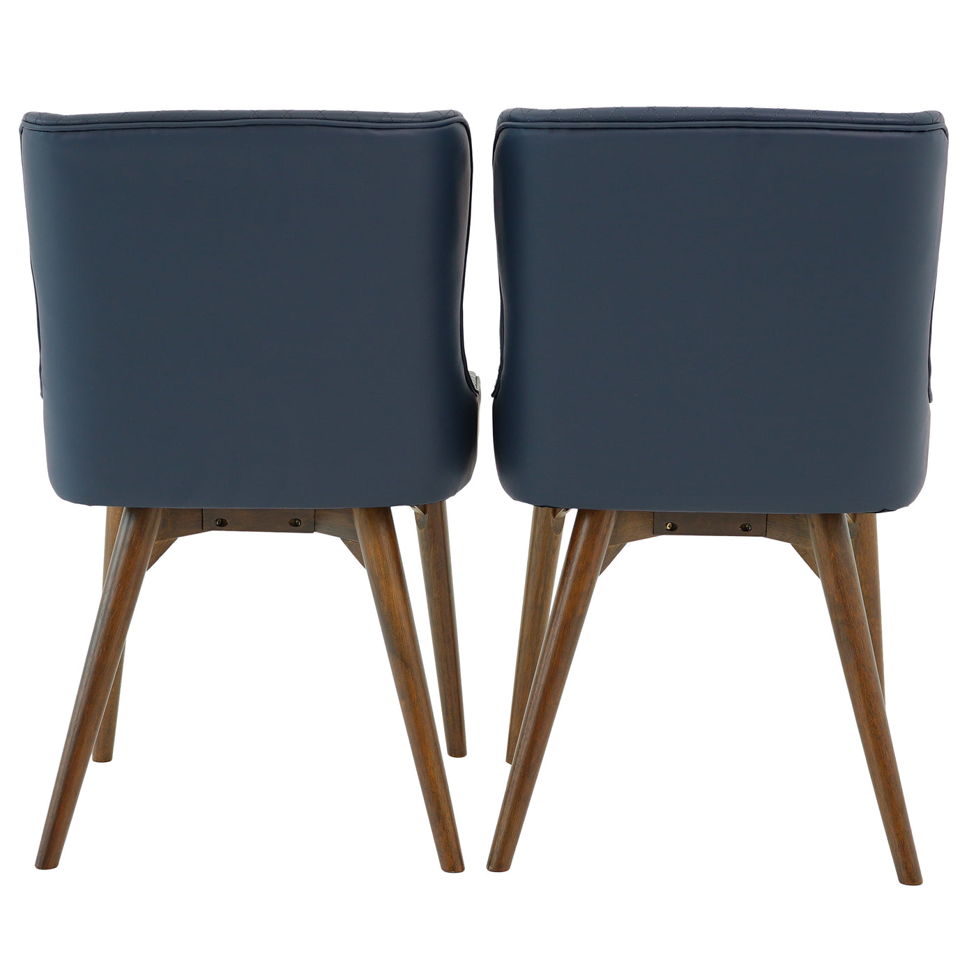 Robin Dining Chair Set of 2 - Navy Blue Vegan Leather