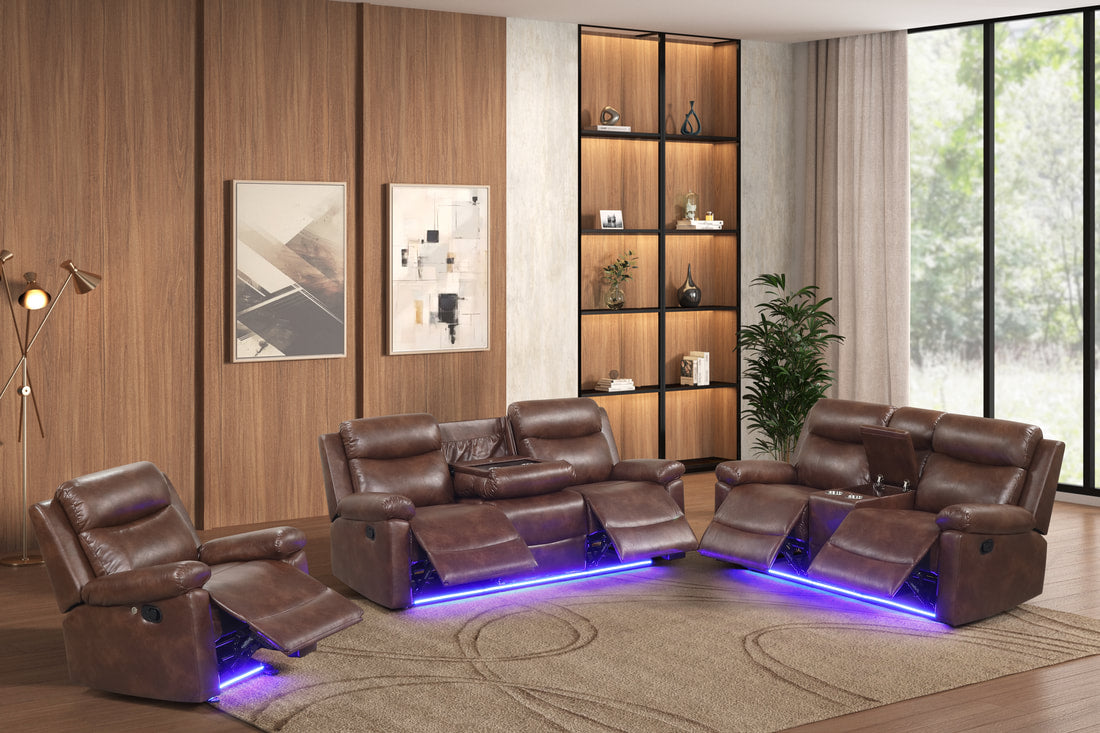 Isabel Brown Leather Reclining Set