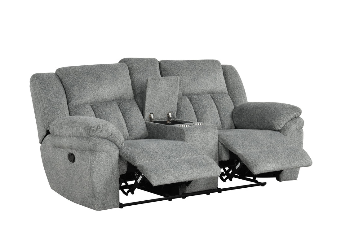 Dallas Grey Soft Fabric 3pc Reclining Set