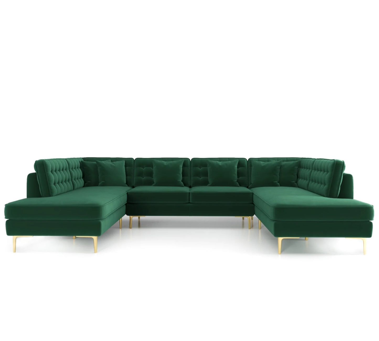 Brooke 131" Green Velvet U Shape Corner Sectional