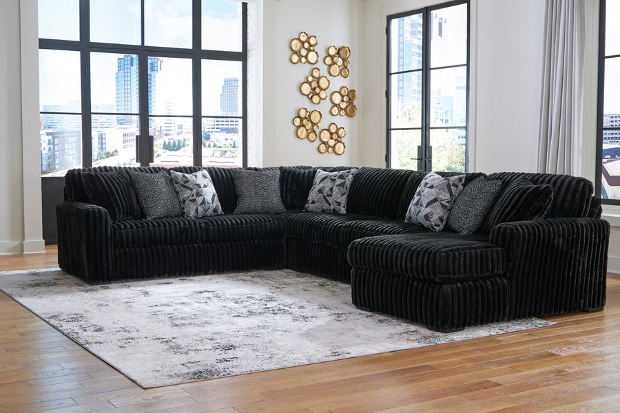 Midnight-Madness 4pc Sectional with Ottoman| 98103