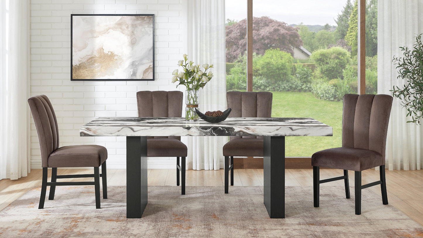 Cosmo Brown/Black 6pc Dining Room Set D195