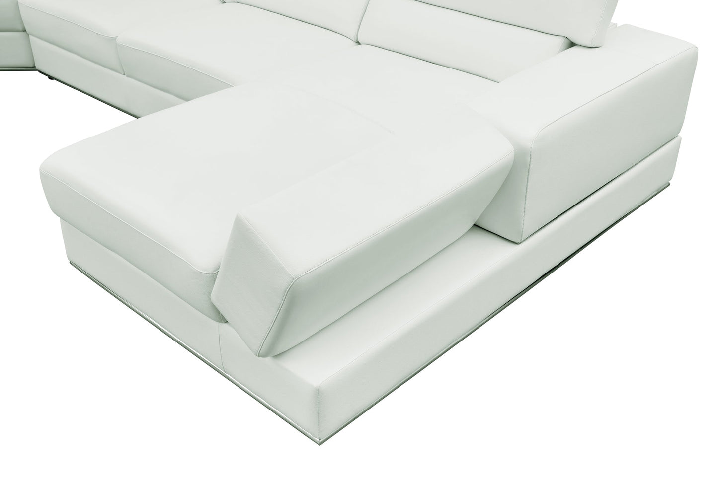 Nella White Sectional Sofa | Italian Leather Match MI-5107