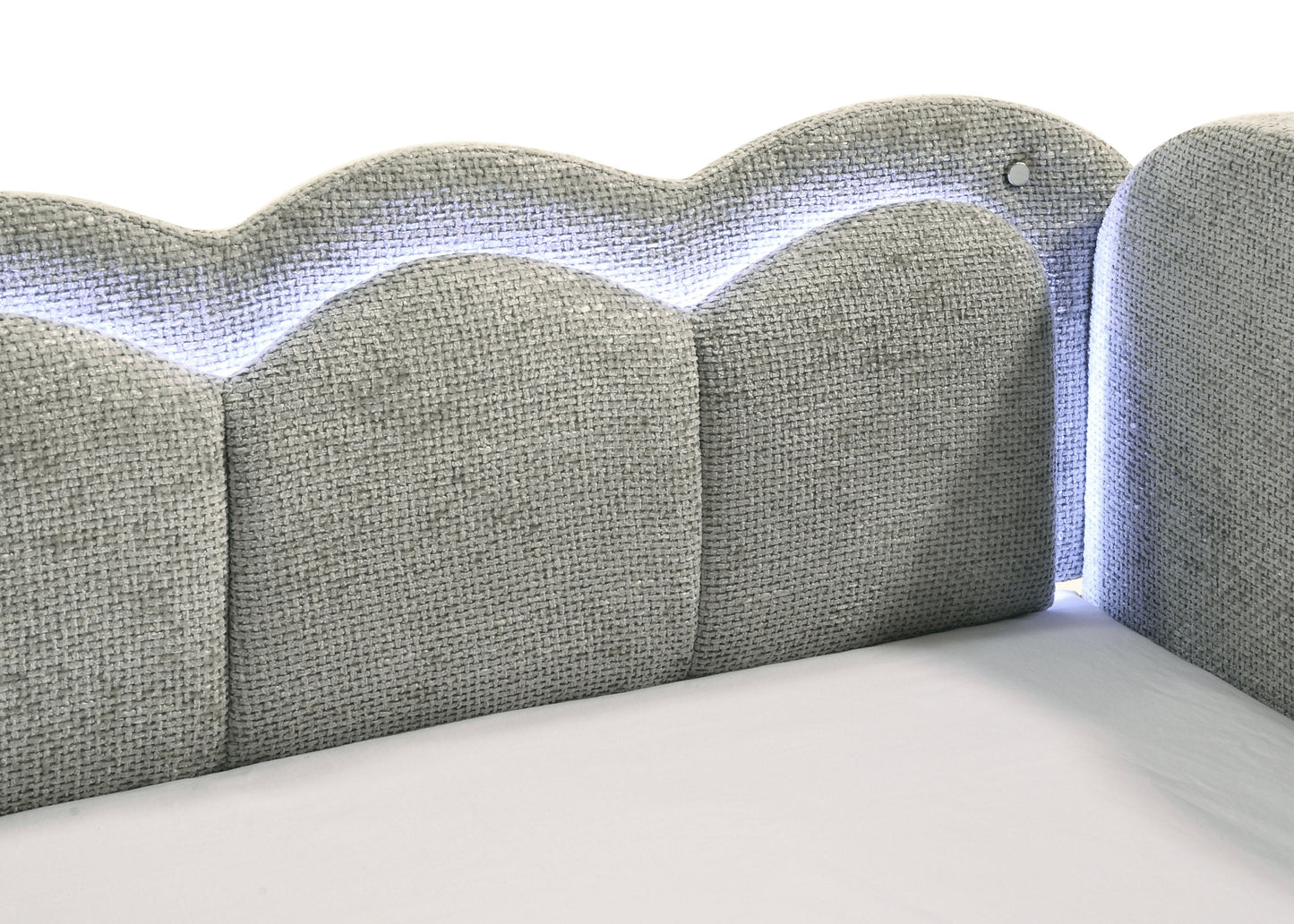 Melody Light Gray LED Daybed with Trundle 5328
