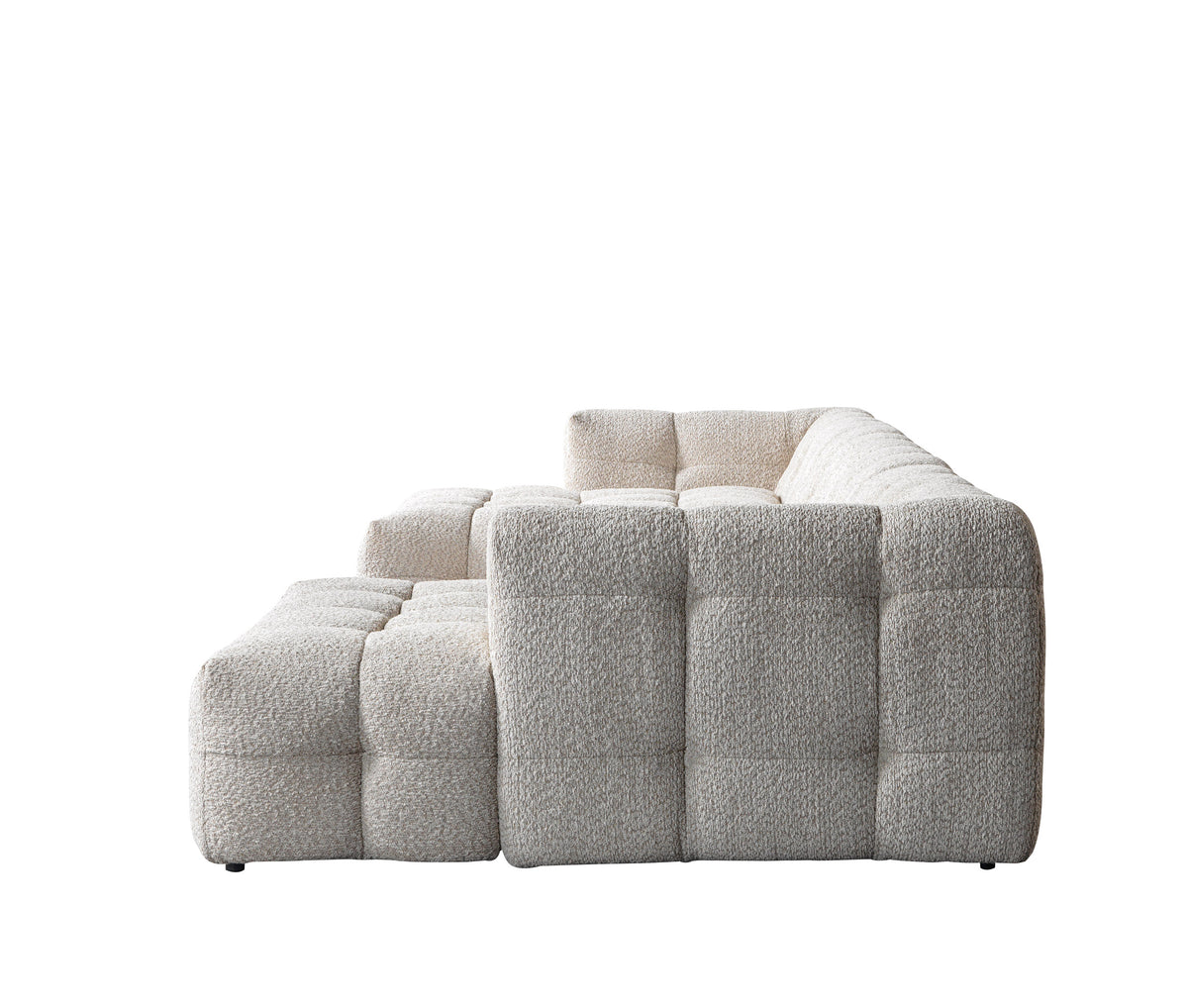 Ivy Sand Boucle Double Chaise 146" Sectional