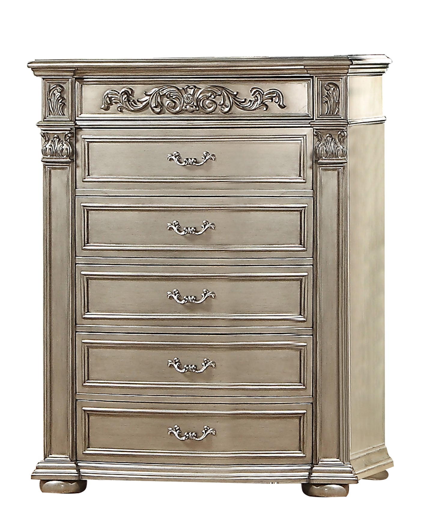 Platinum Silver Classic Luxury Bedroom Set