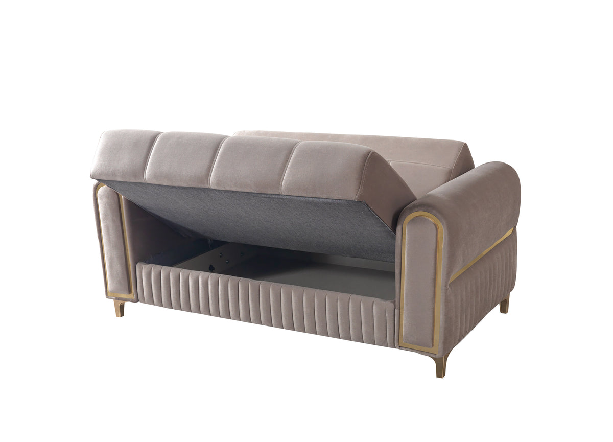 Sandra Coffee Velvet Sofa 88" & Loveseat 64"