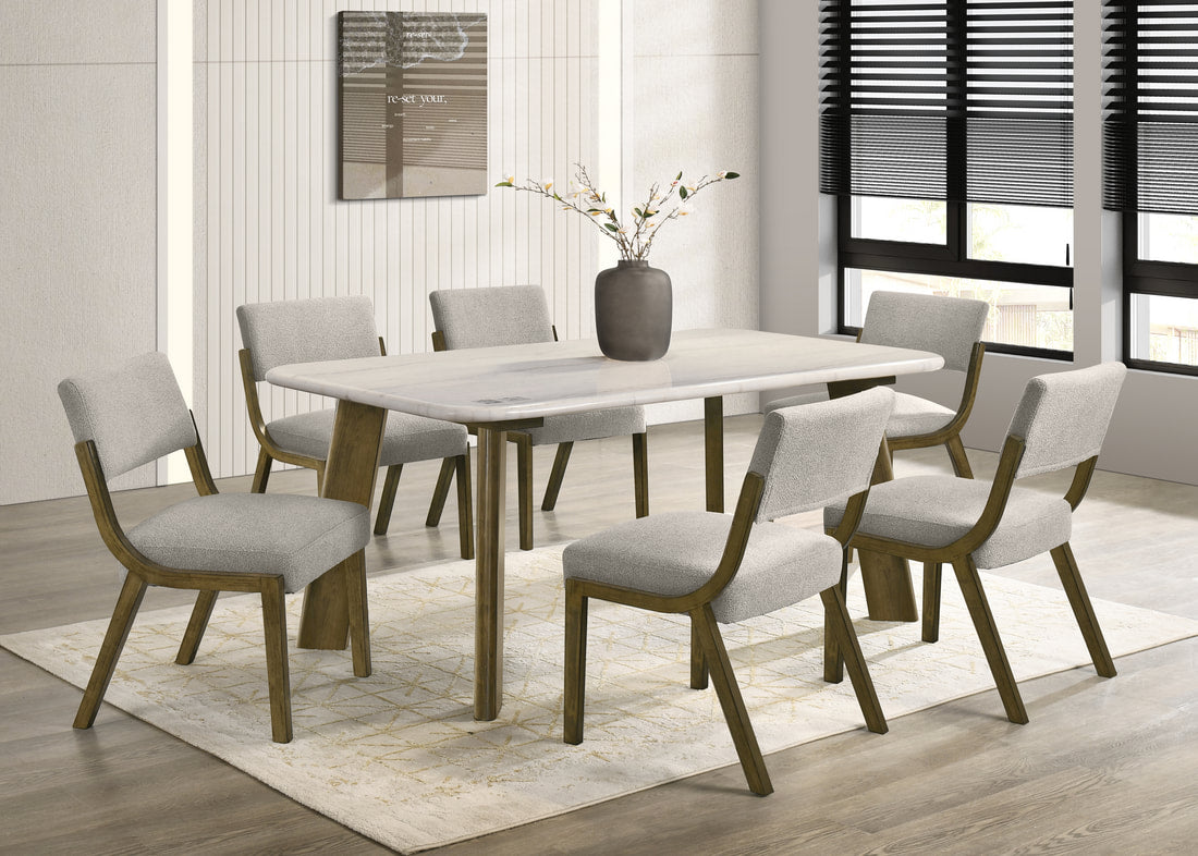 Parker10  (GENUINE MARBLE) Table & 6-Chairs