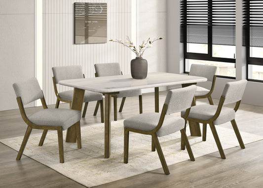 Parker10  (GENUINE MARBLE) Table & 6-Chairs
