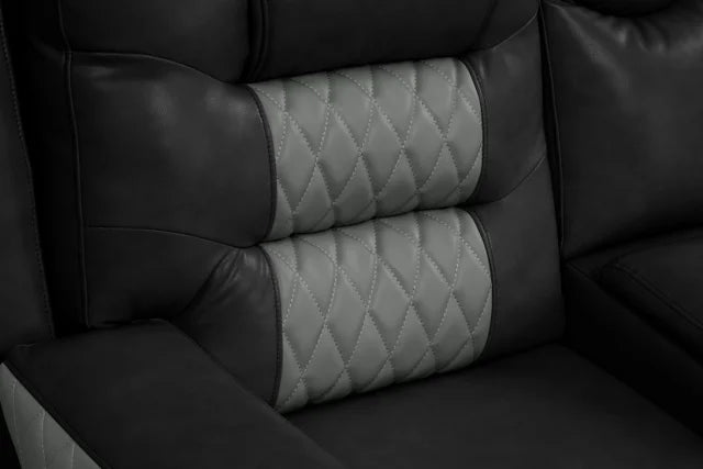 Jordon2 Black 2tone  Reclining Sectional
