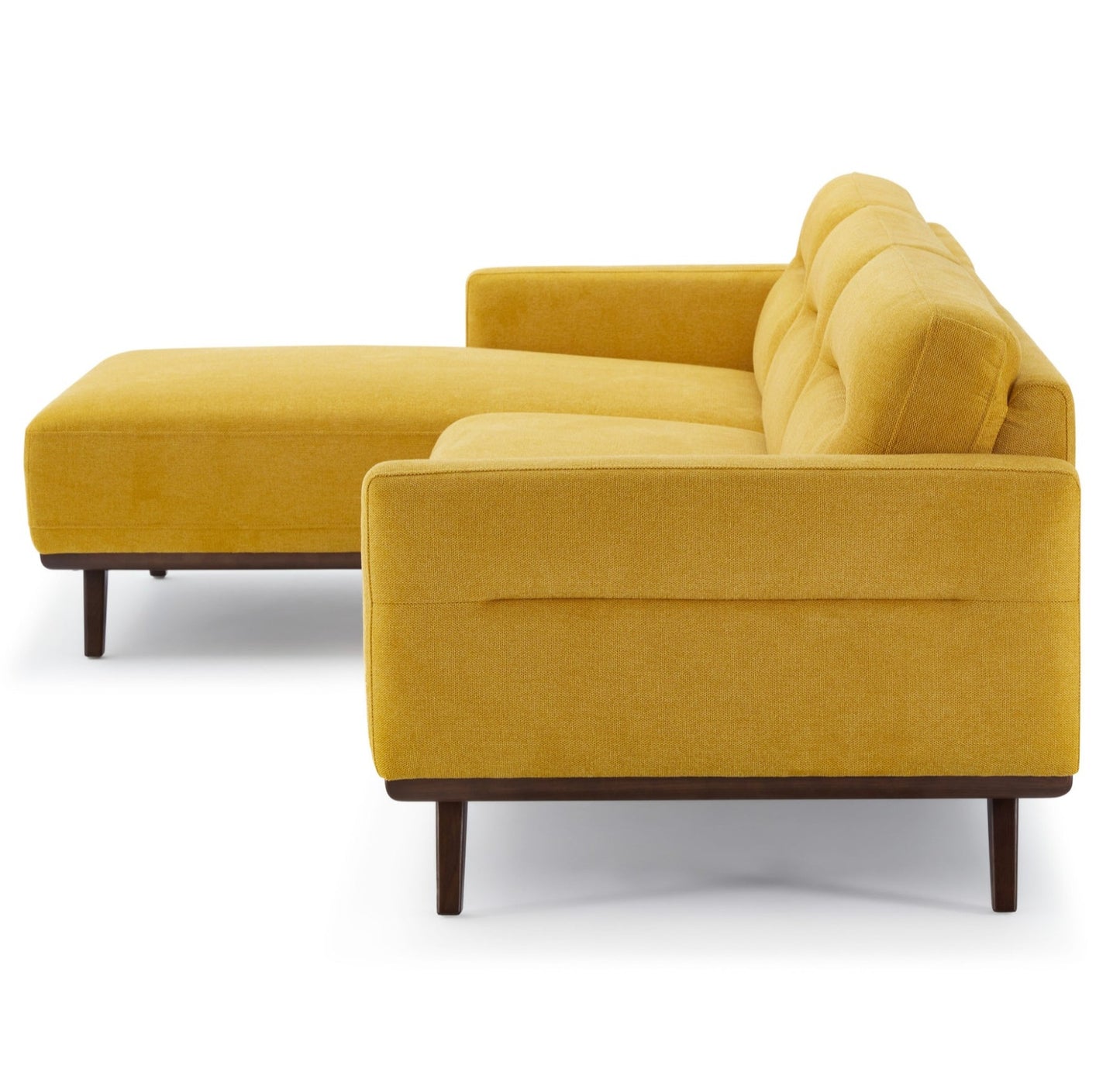 Ella 109" L-Shaped Dark Yellow Linen Left Sectional