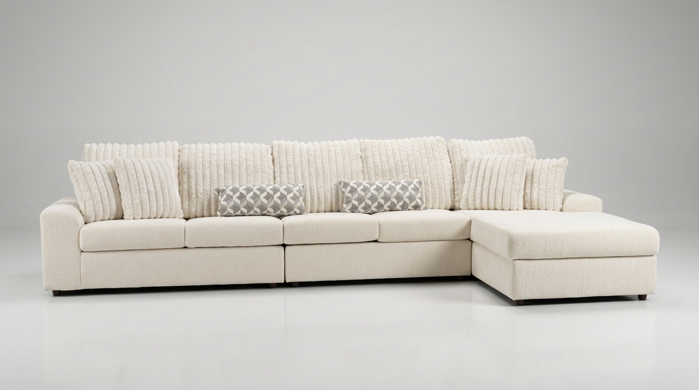 Brady Beige Fabric 3pc Sectional S1801