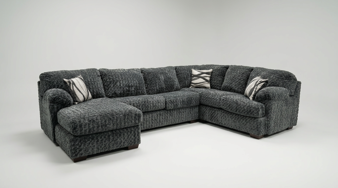 Westwood Gunmetal Fabric 133" Sectional