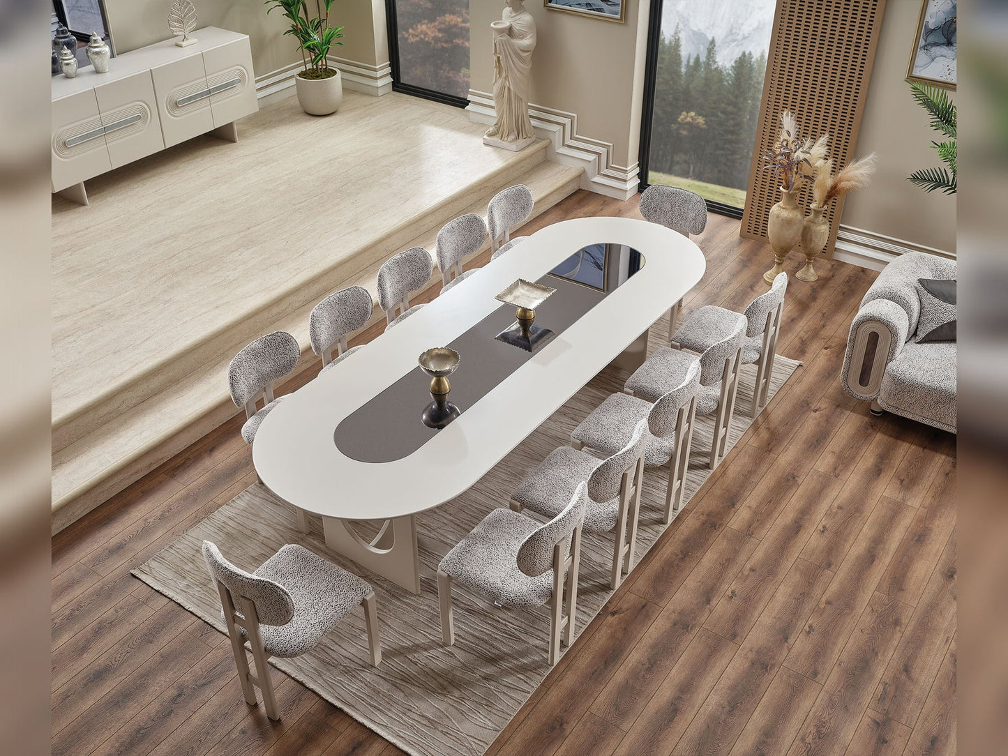 Parma Diningroom Set (78"Dining Table & 6 Dining Chair)