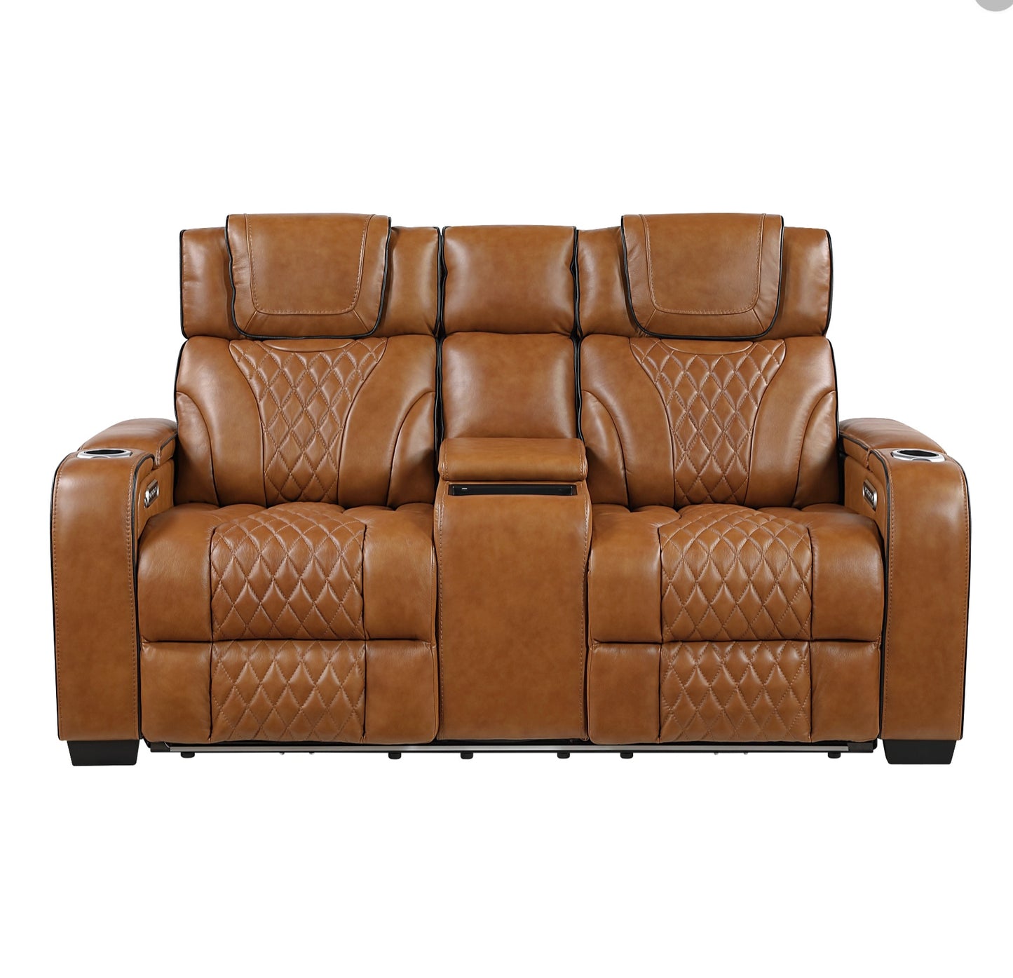Apex TOP GRAIN LEATHER/POWER/LED/MASSAGE Reclining Set 8449