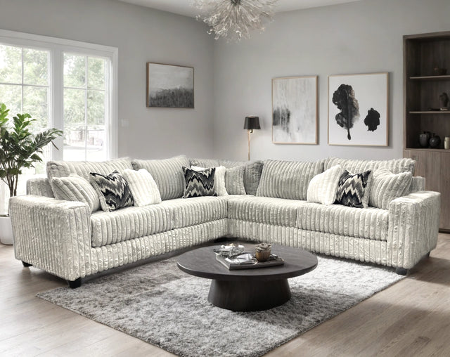 Grey/Stone OVERSIZED Corduroy Sectional 9600