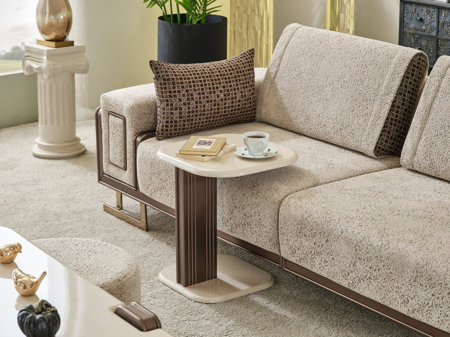Nirvana 4-pieces (2 Four Seat Sofa & 2 Chair) Livingroom Set Beige
