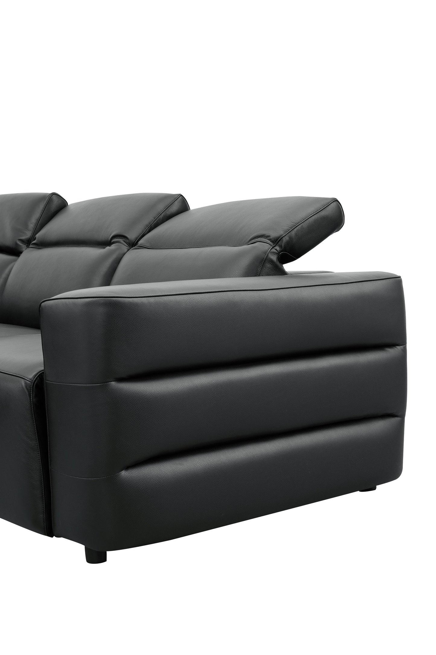 Holly Black Italian Leather/Match POWER Reclining Corner Sectional (3 Power Recliners + 1 Console) MI-2520