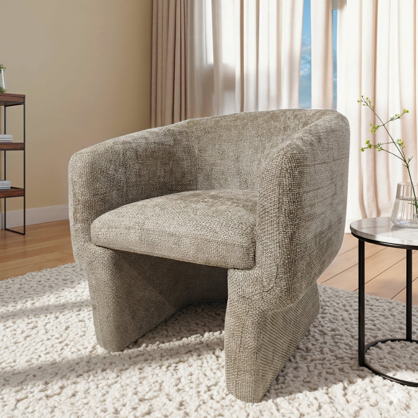 Wichita Light Brown Chenille Lounge Chair