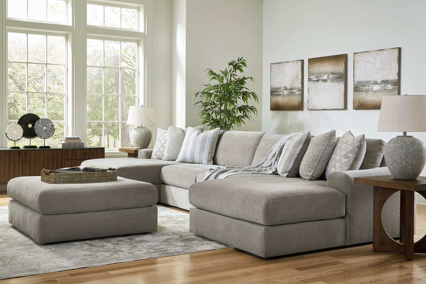 Avaliyah Ash 4pc Double Chaise Sectional 58103