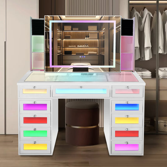 A52 White LED Vanity Set