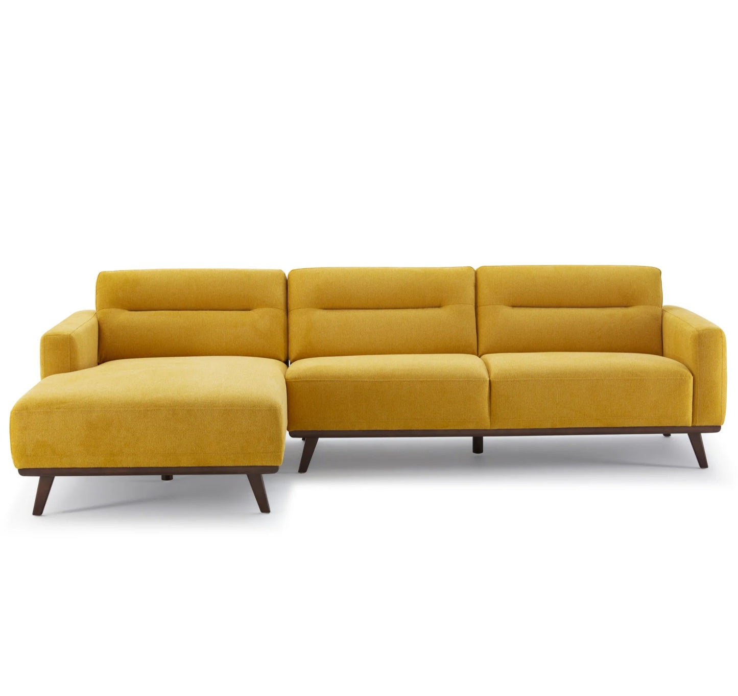 Ella 109" L-Shaped Dark Yellow Linen Left Sectional