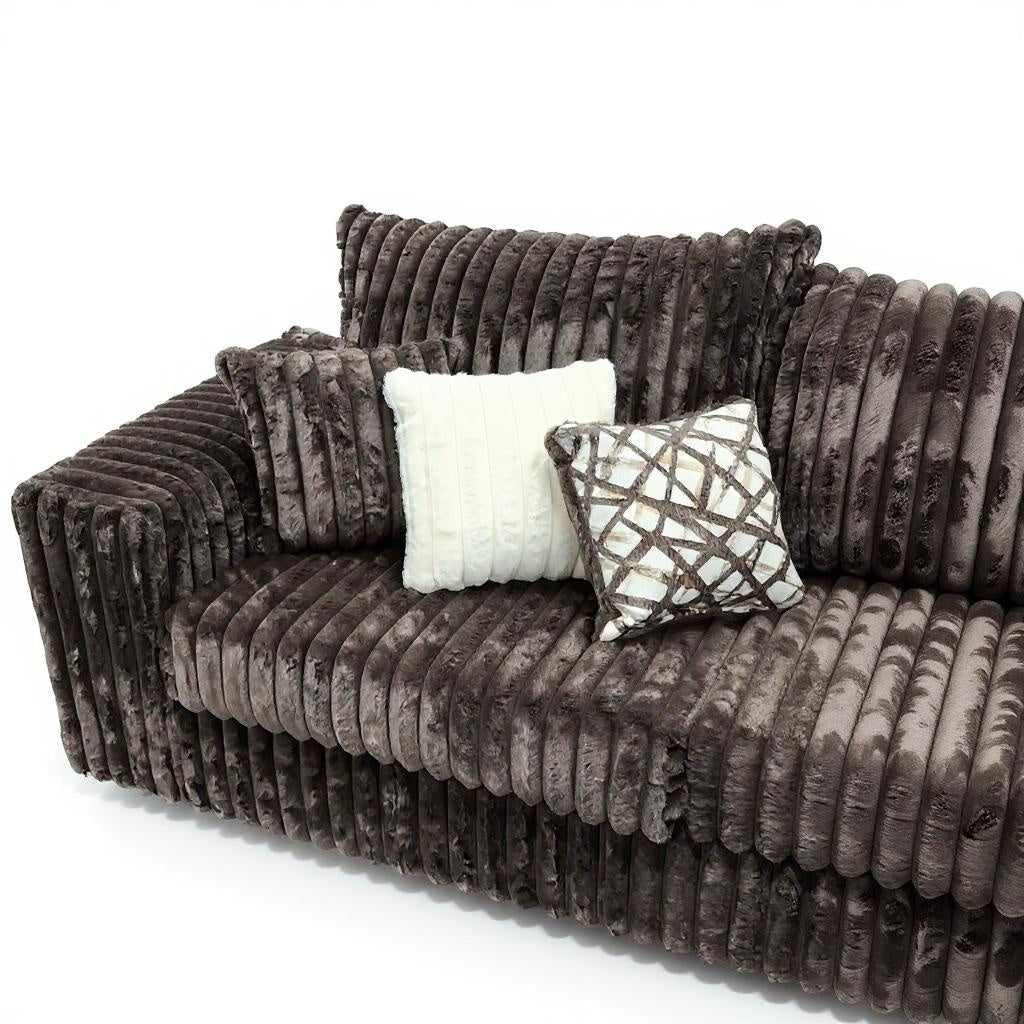 Texan Chocolate Thick Soft Corduroy OVERSIZED 4pc Sectional S320