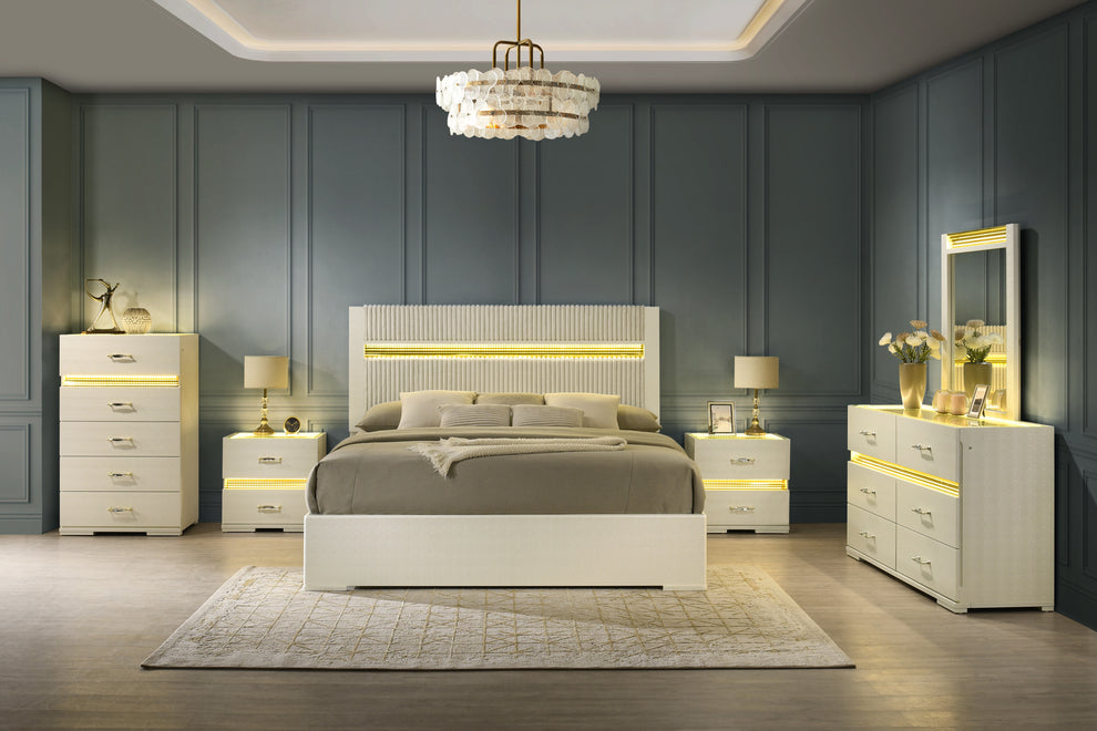 Brillia Gold LED Panel Bedroom Set  B34 - Harwin Furniture