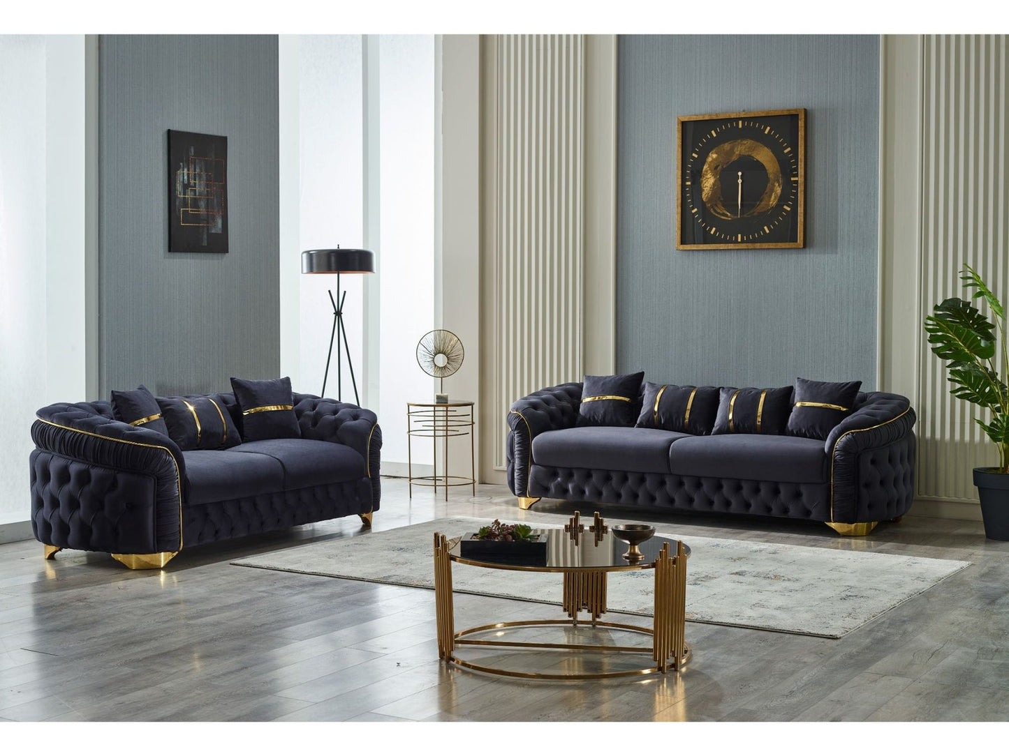 Arizona 3-pieces (Sofa & Loveseat & Chair) Livingroom Set Anthracite