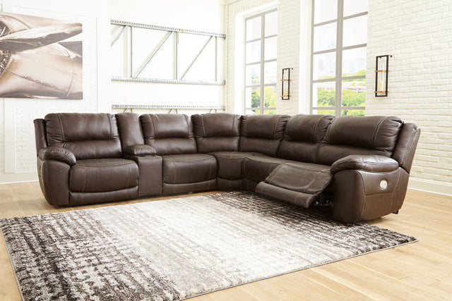 Dunleith Chocolate 6pc  POWER Reclining Sectional U71605