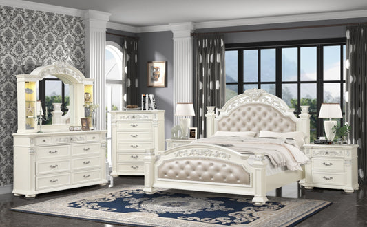 Platinum  White Classic Luxury Bedroom Set