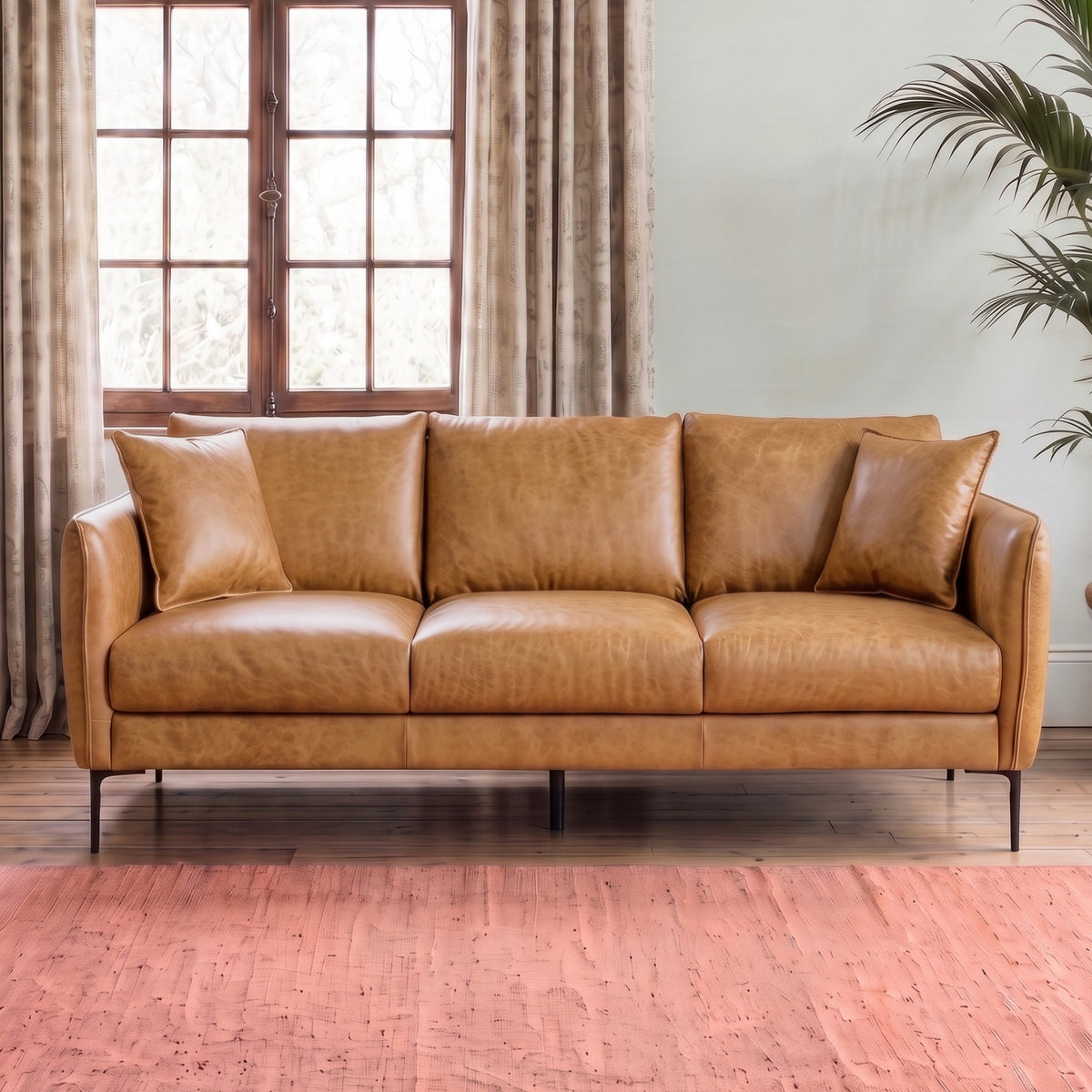 Cooperstown Tan TOP GRAIN LEATHER Sofa