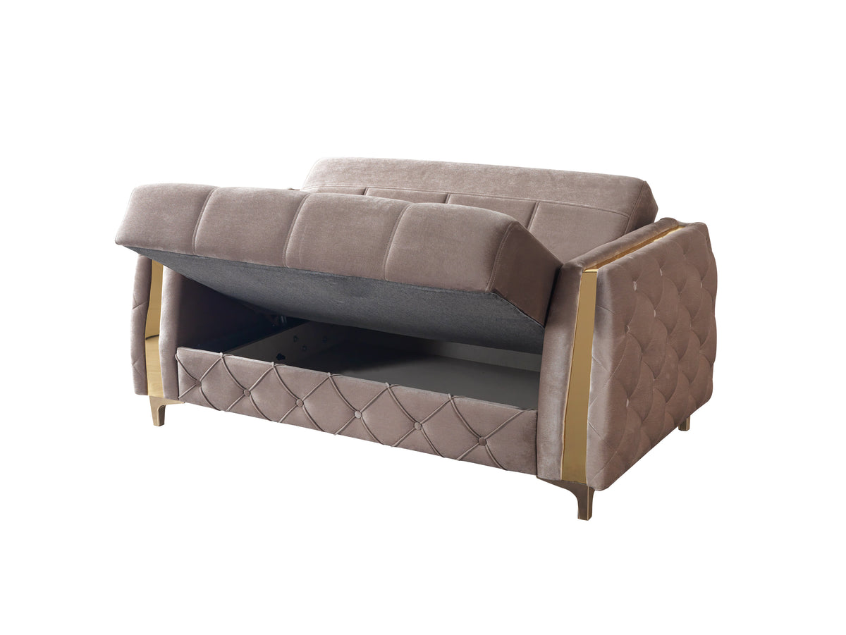 Florence Coffee Velvet Sofa 88" & Loveseat 64"