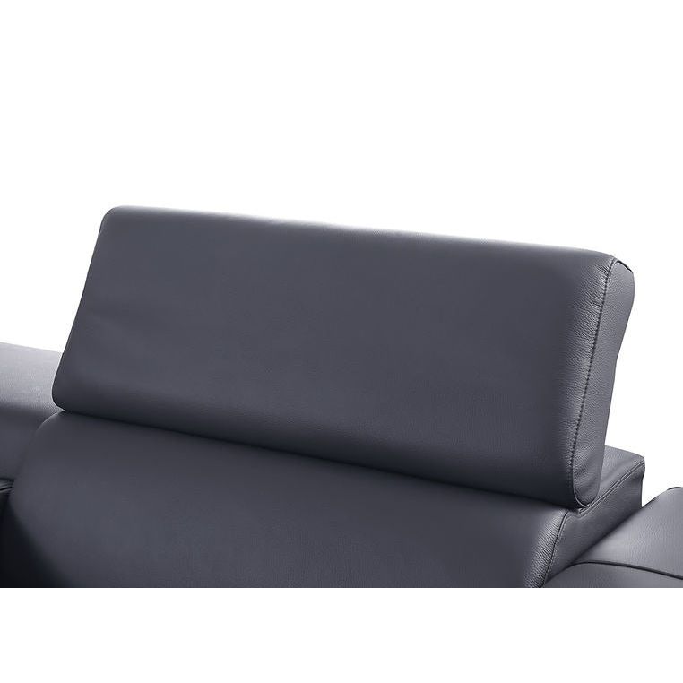 Picasso Dark Grey 2-POWER  Leather Match 6pc Sectional  MI631