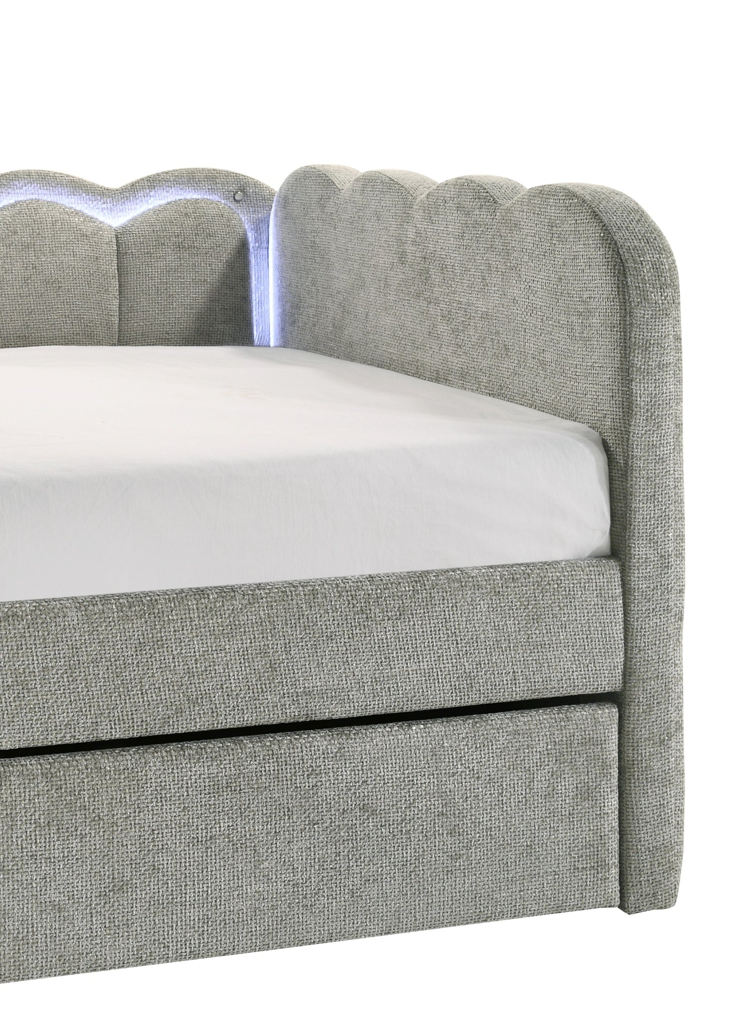 Melody Light Gray LED Daybed with Trundle 5328
