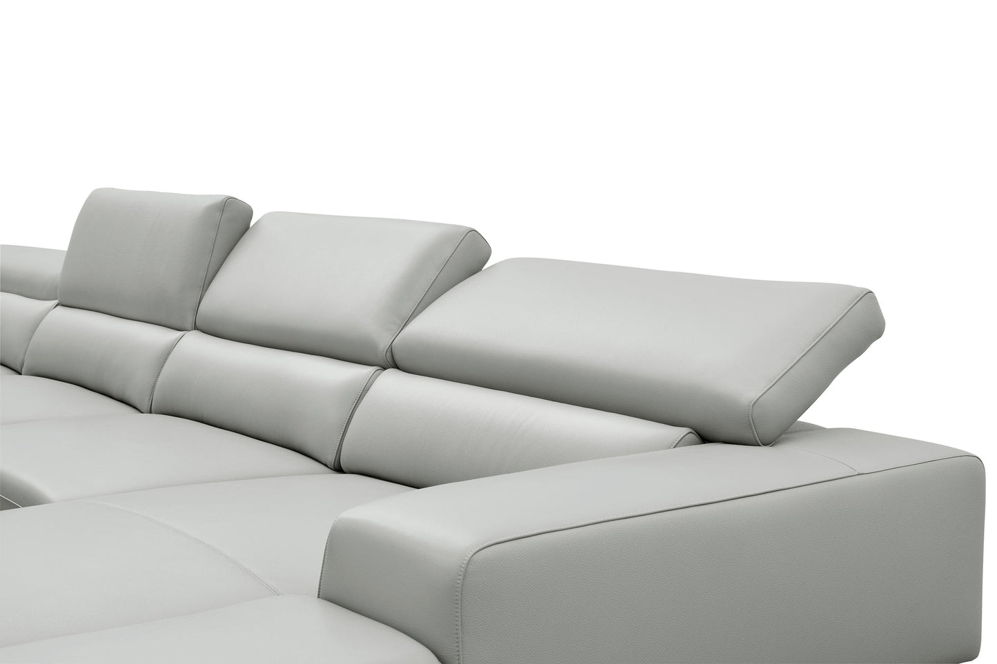 Nella Grey Sectional Sofa | Italian Leather Match MI-5107