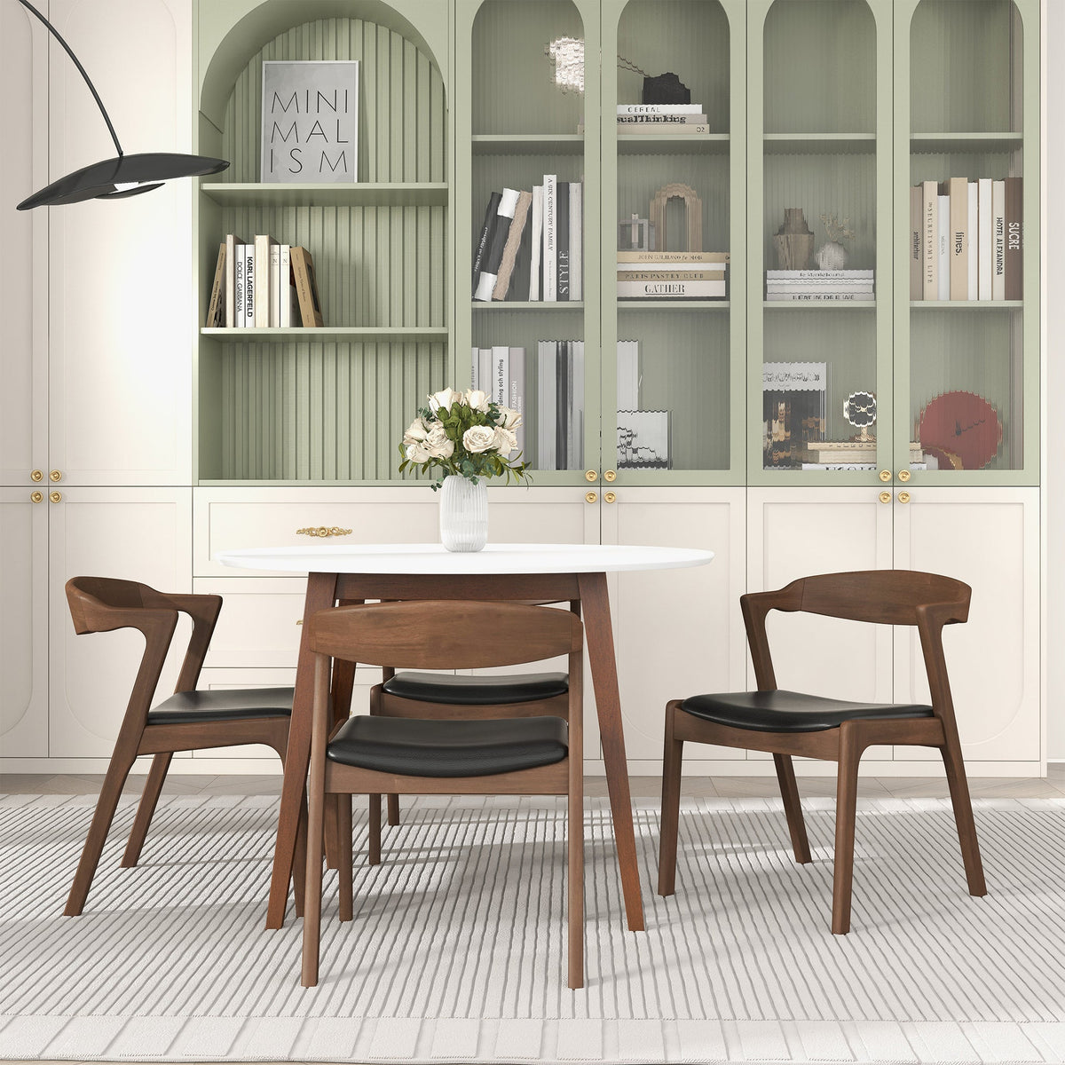 Dakota Solid Wood Black Velvet Dining Chair (Set Of 2)