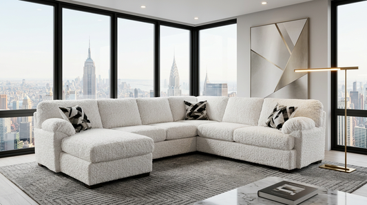 Westwood Cream Fabric 133" Sectional