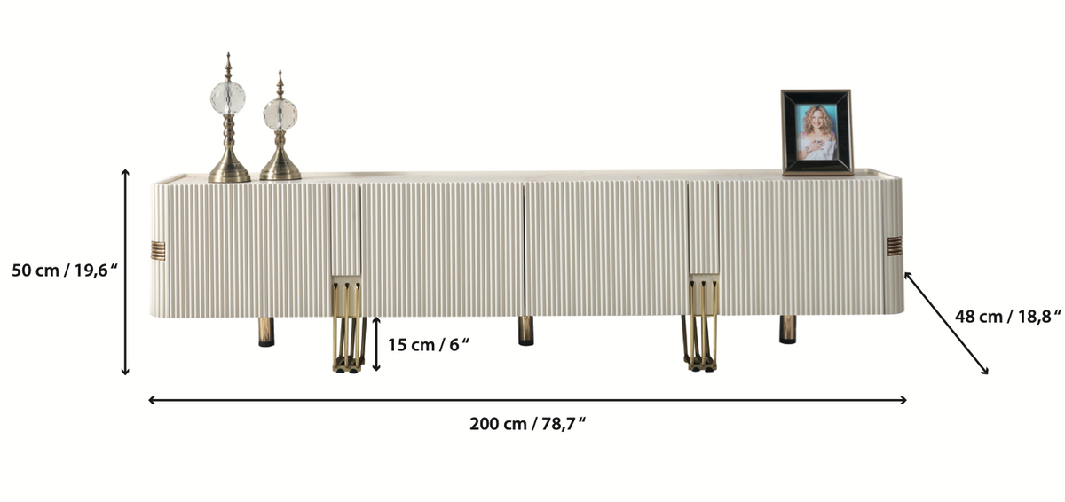 Santana Ivory 79" Tv Stand