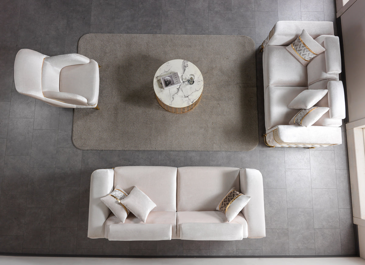 Fabiana Ivory Luxury Living Room Set