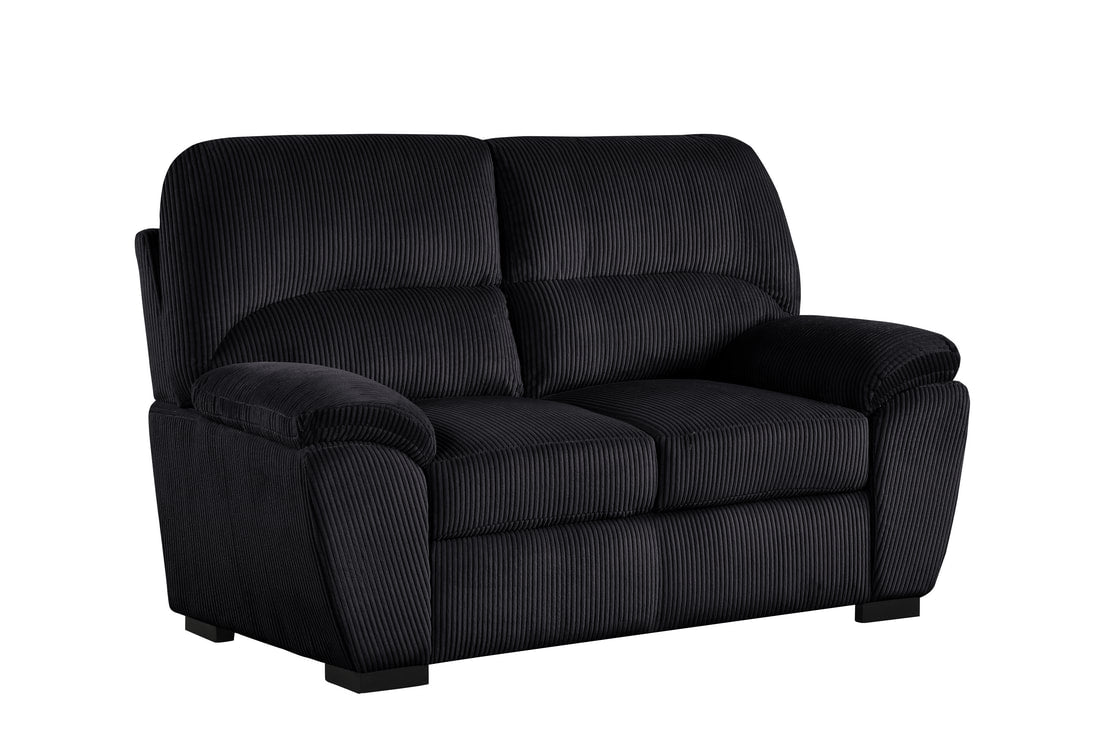 Tiffany10 Black Cord Fabric Sofa and Loveseat