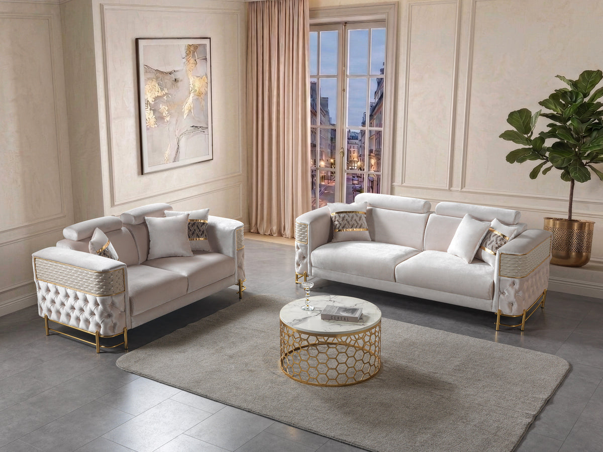 Fabiana Ivory Luxury Living Room Set