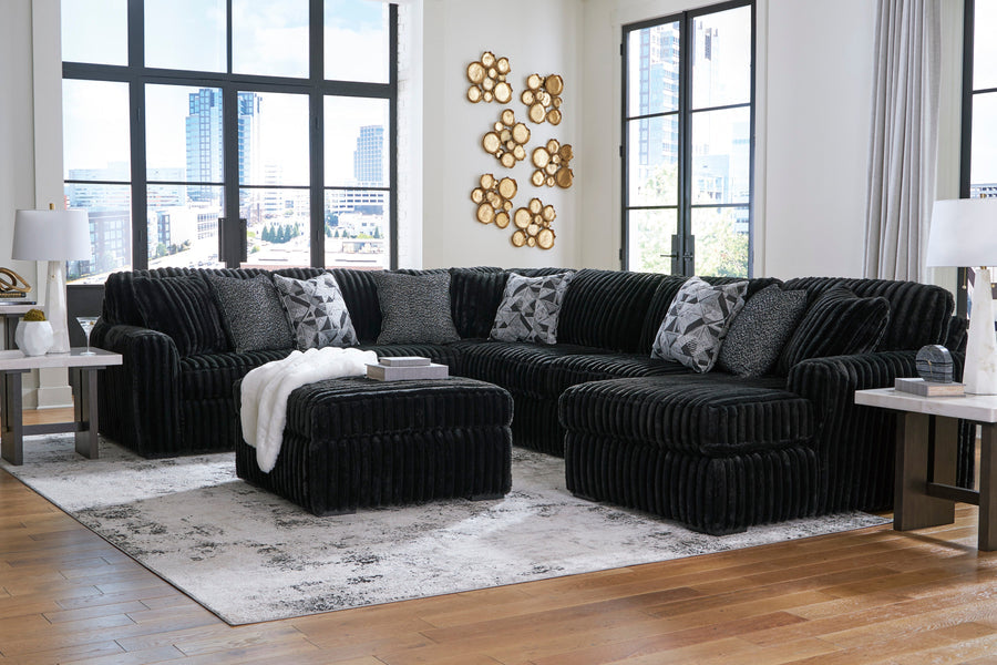 Midnight-Madness 4pc Sectional with Ottoman| 98103